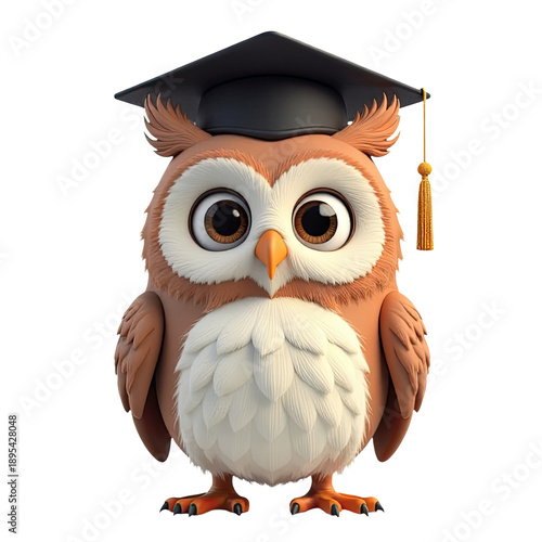 A wise owl dressed in graduation finery