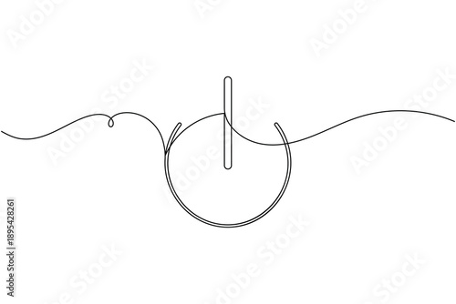 Power button icon continuous one line drawing on white background minimalist on off and start stop power switch control symbol outline vector illustration