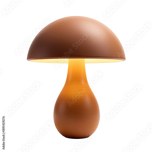 A decorative lamp with a mushroom shape on a white background