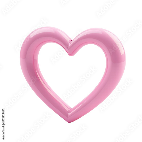 A pink heart shaped object on a white background