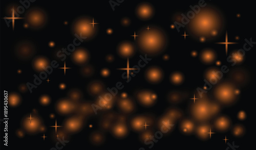 Abstract background with blurred orange circles and bokeh effects