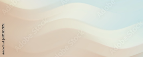 Tranquil soft beige blending into light blue smooth wavy layered surface.