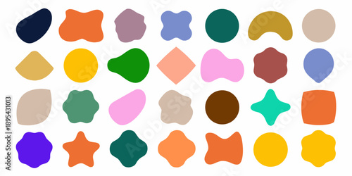 Assorted abstract color swatches arranged in a grid pattern