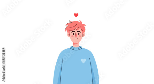 Illustration of a Man with Heart.