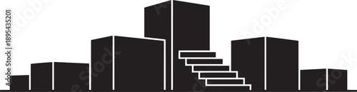 Abstract illustration of geometric shapes, a conceptual design for modern architecture or city planning