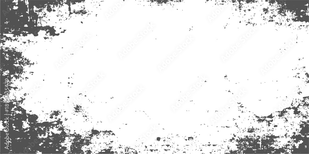 Fototapeta premium Abstract grunge design featuring a dark vintage paint texture with a black ink splash border and dirty splat vector illustration on paper