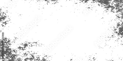 An abstract dark grunge background design featuring a black ink splash texture with watercolor paint stains and a liquid splatter pattern on a dirty vector wallpaper frame