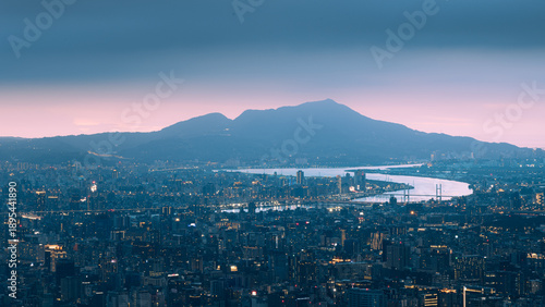 sunset over Taipei City