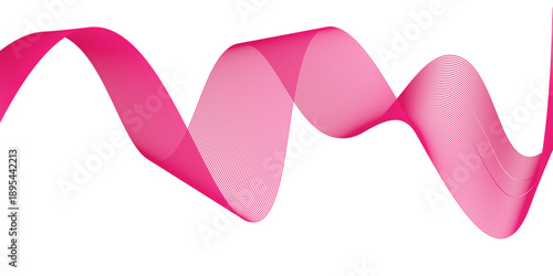 A festive pink breast cancer ribbon tied in a satin bow shape serves as a beautiful gift decoration and heart symbol of love for a celebration or anniversary