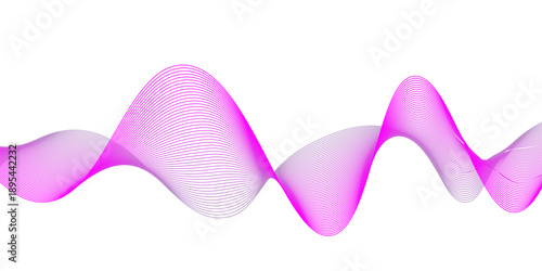 An abstract violet and purple background featuring a stylish ribbon design with pink heart elements and fashion icons in a vector illustration art style