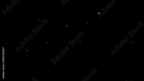 Glitter sparkle animated Black screen Ultra High Definition, 4k video. White shining dust light. Bokeh light lights effect background. Twinkling star animation on transparent.