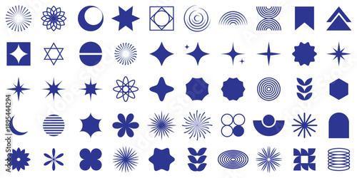 Brutalist abstract geometric shapes. Brutalist geometric shapes, Geometric Icons Design Elements, Trendy minimalist basic figures. y2k design elements.