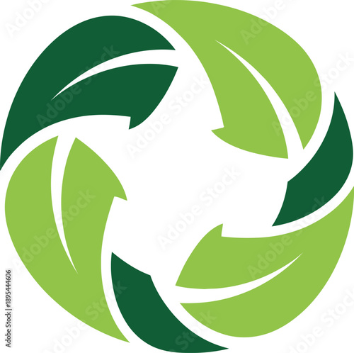 Green spiral shape with curved blades