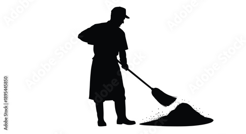 Line art illustration of a construction worker with arms crossed