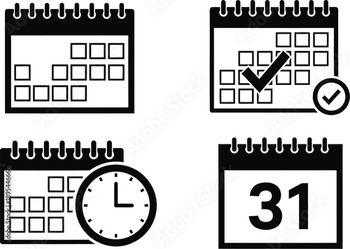 Minimal business calendar outline with check mark for scheduling