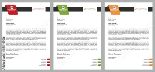 Simple creative modern letter head templates for your project design, Vector illustration, a4 sizes.