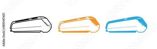 Three vr headsets in different colors