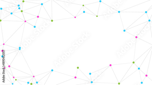 Digital network node frame background png, abstract global connection with glowing nodes for data, ai, or tech concepts.