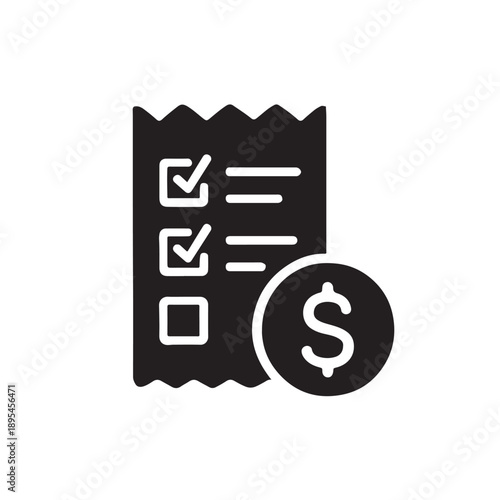 Expense tracking financial checklist silhouette icon