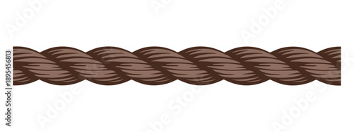 A brown rope with a twisted design on a white background