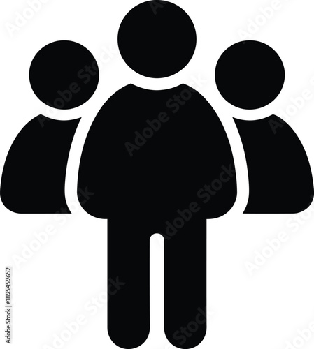 Group of people icon silhouette for teamwork and community concept