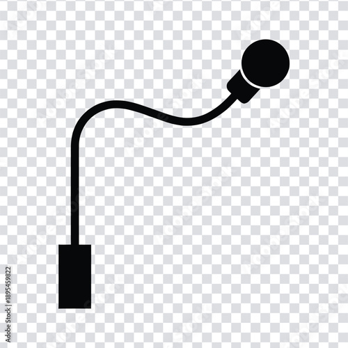 Vector illustration black silhouette of a flexible gooseneck desk lamp