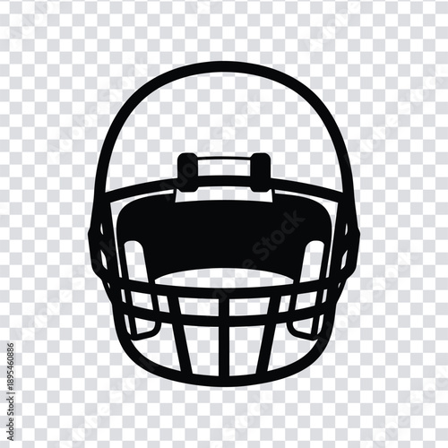 Vector illustration american football helmet silhouette icon in black color
