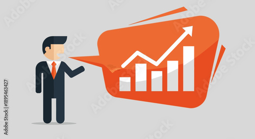 Businessman presenting upward trend graph