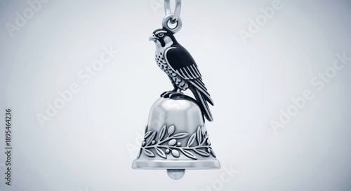 Detailed silver bird pendant necklace jewelry.