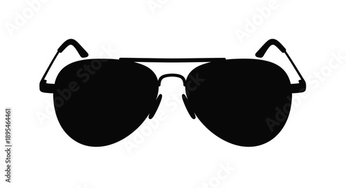 A black aviator sunglasses graphic simple and modern silhouette