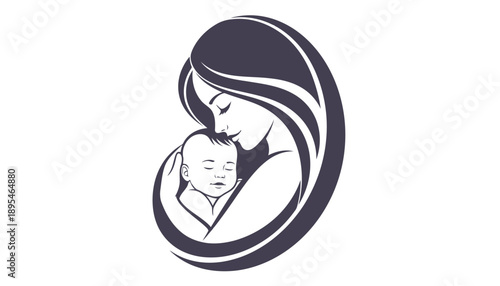 A mother embracing her newborn baby in a protective and loving manner symbolizing safety and care