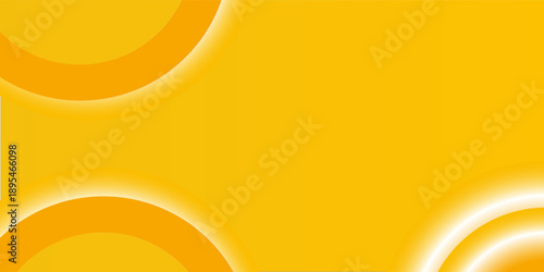 Abstract modern yellow and orange gradient circles layers background with halftone dots decoration and shadow. Modern 3d style circle layer vector. Suit for poster, cover, banner, flyer, brochure