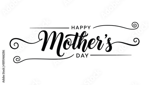 Happy mother's day greeting card with elegant cursive design