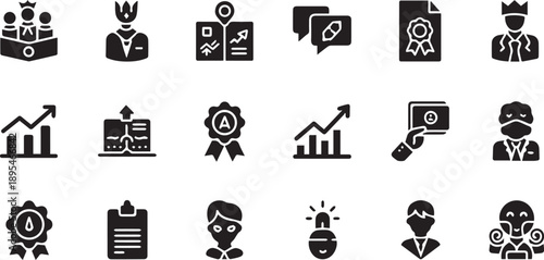 Professional Business Excellence and Corporate Recognition Icon Collection