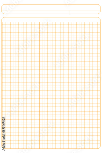 Grid paper. Lined sheet of abstract squared background with color graph. Geometric pattern for school, wallpaper, textures, notebook. Checkered blank on white background.