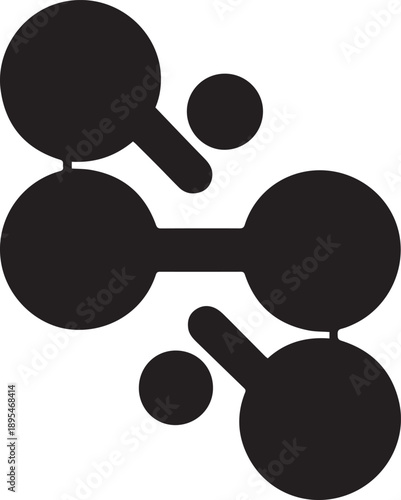 Molecule structure illustration showing atoms and bonds in a simple graphic representation