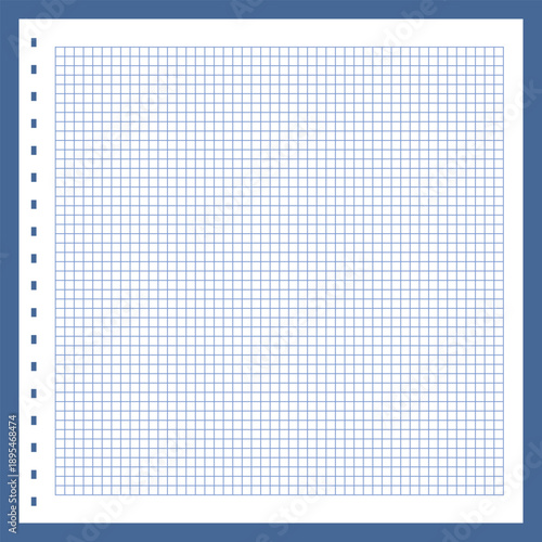 Grid paper. Lined sheet of abstract squared background with color graph. Geometric pattern for school, wallpaper, textures, notebook. Checkered blank on white background.