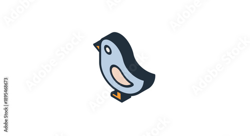 A cartoon bird with a surprised expression on a white background.