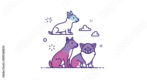 Two cats sitting together with a dreamy atmosphere.