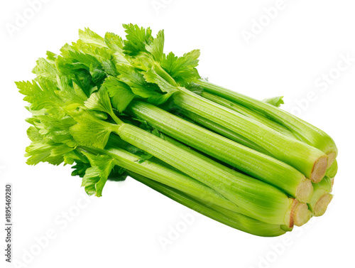 Fresh green celery displayed Isolated Transparent Background, PNG