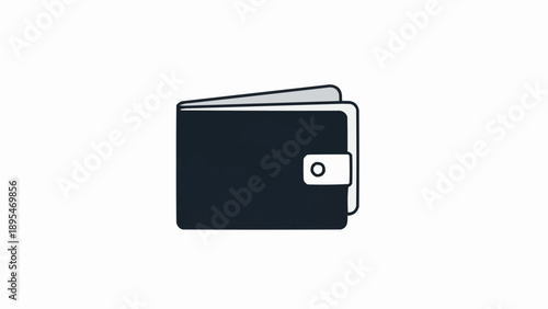 Black Leather Wallet with Metal Clasp.