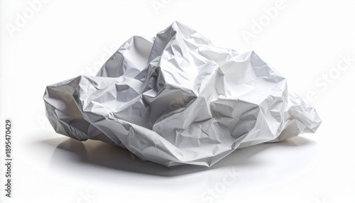 Wallpaper Mural Crumpled white paper ball isolated on a clean white background. Symbol of mistake, brainstorming, frustration, or a discarded idea. Wrinkled texture with soft shadows and copy space. Torontodigital.ca