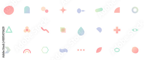 Abstract Pastel Shape Elements Set for Modern Background Design