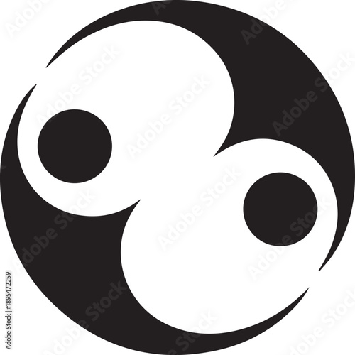 Yin Yang symbol illustration showcasing harmony and balance in a circular representation