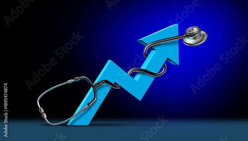 Wallpaper Mural Increasing Medical Costs and Rising Healthcare price or higher health care prices as increase in medication and prescription medications or unaffordable hospital bills represented by a Doctor stethosc Torontodigital.ca