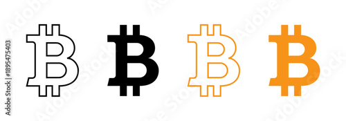 Bitcoin currency symbol icon set