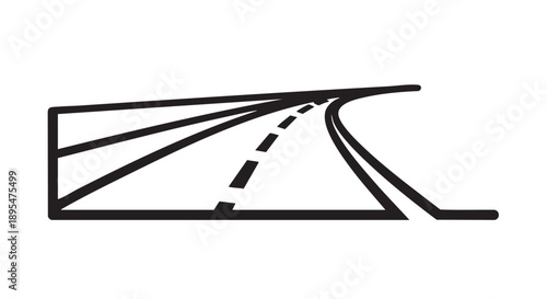 Illustration of a highway interchanging with multiple lanes and ramps from a bird's eye view perspective