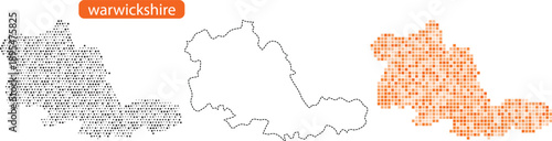 Vector map of ugljan islands with dots and orange color