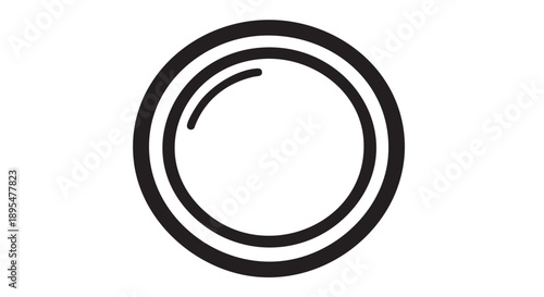 Simple black and white illustration of a circular plate viewed directly from above