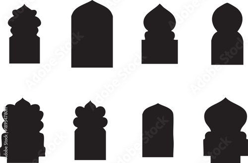 set of islamic frames shapes badges. set of Islamic Bagde. Arab frame set